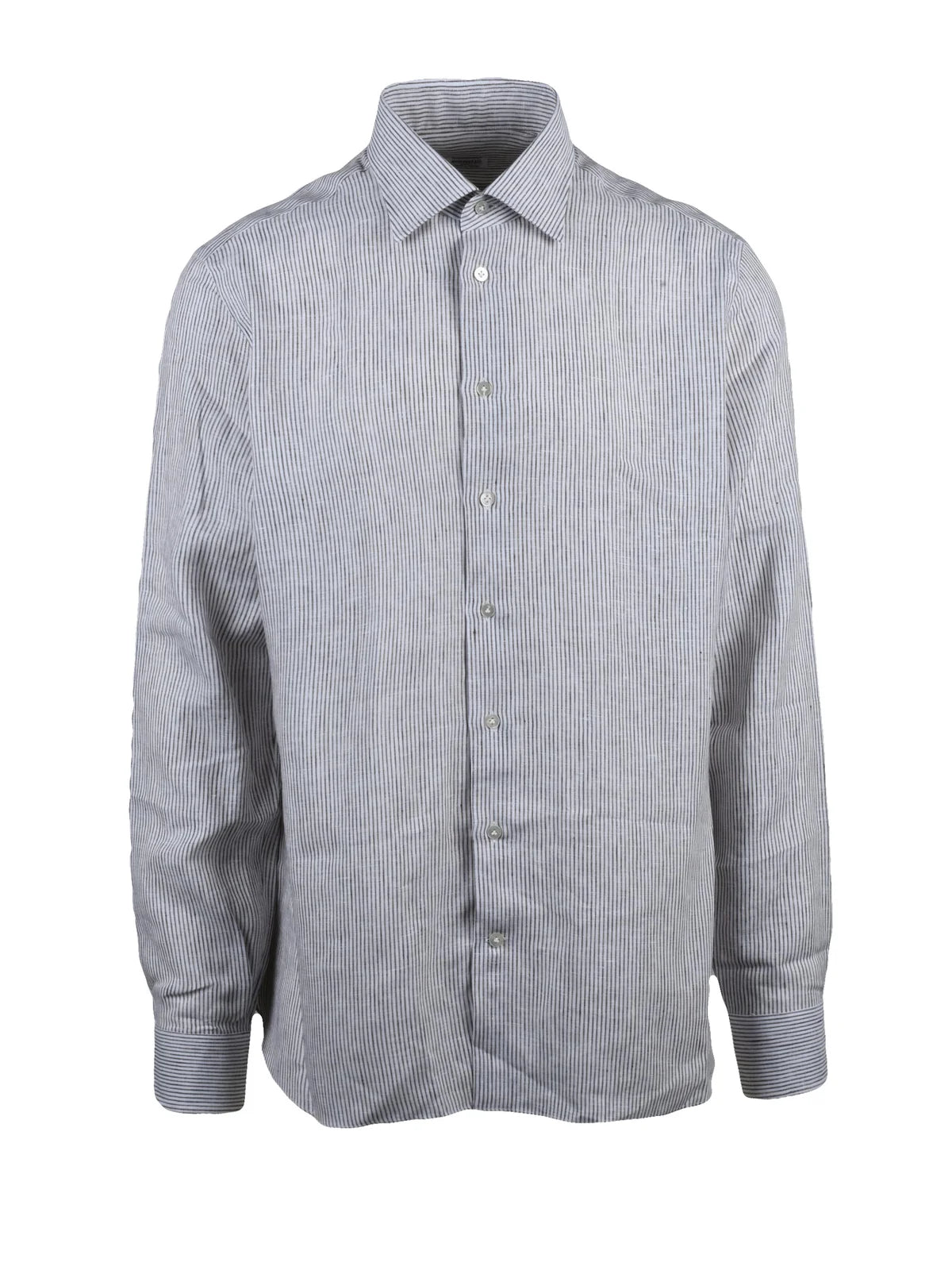 White/Beige Cotton Linen Shirt