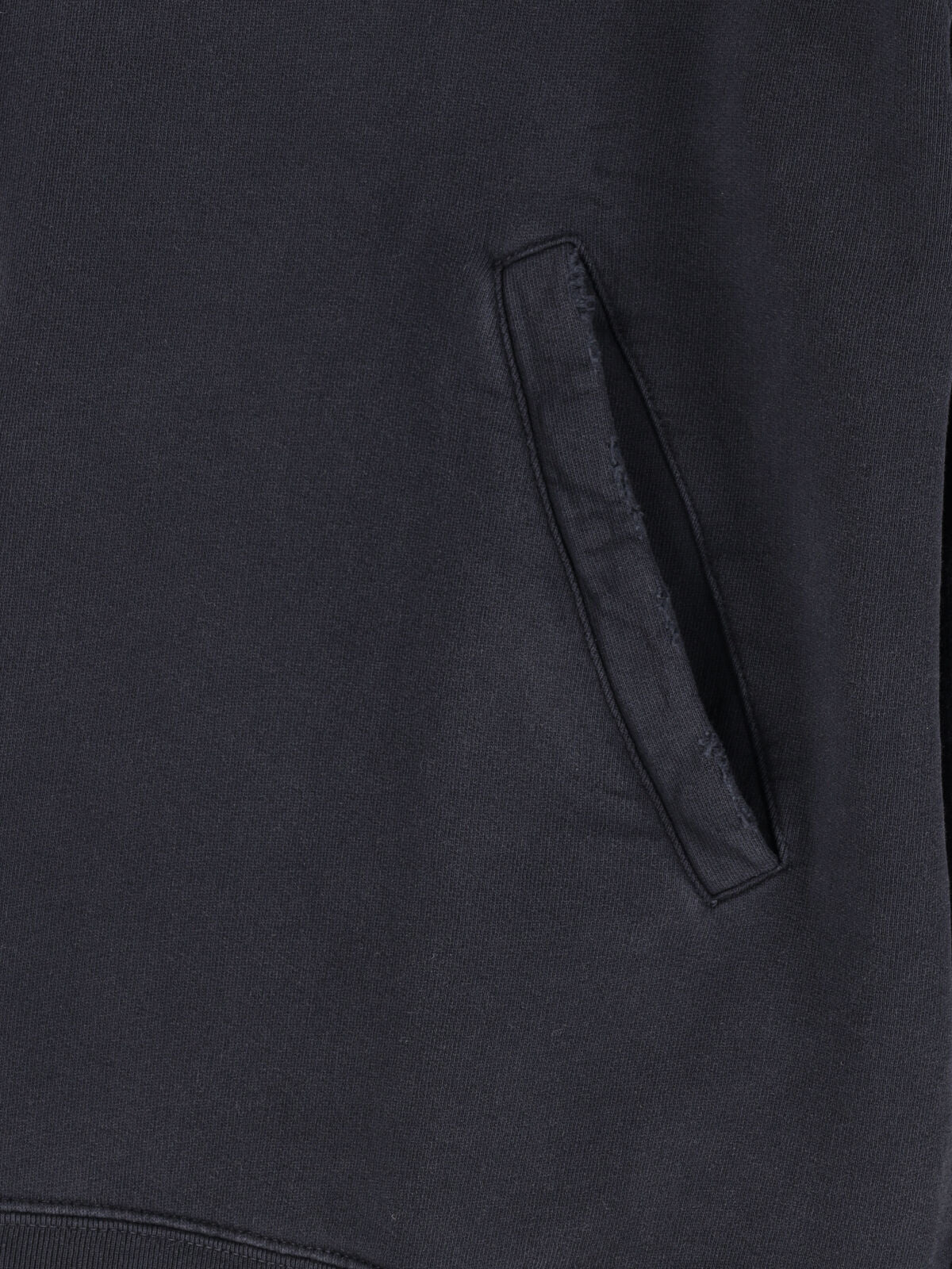 Black Masking Tape Worn Zip Hoodie