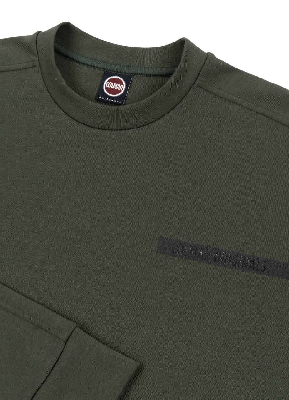 Comfort-Focused Green Sweatshirt With Ribbed Details