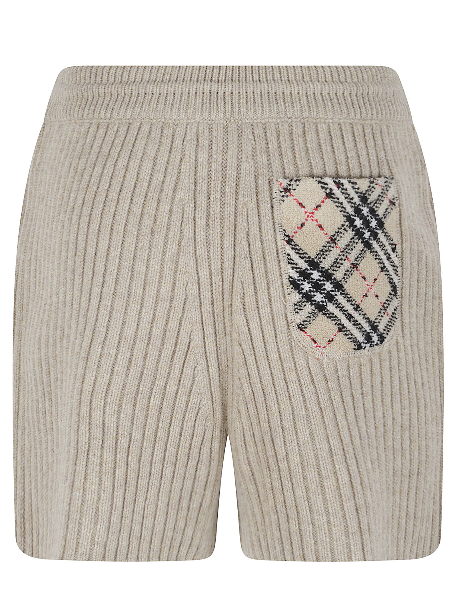 Ribbed Knit Shorts with Drawstring Waistband
