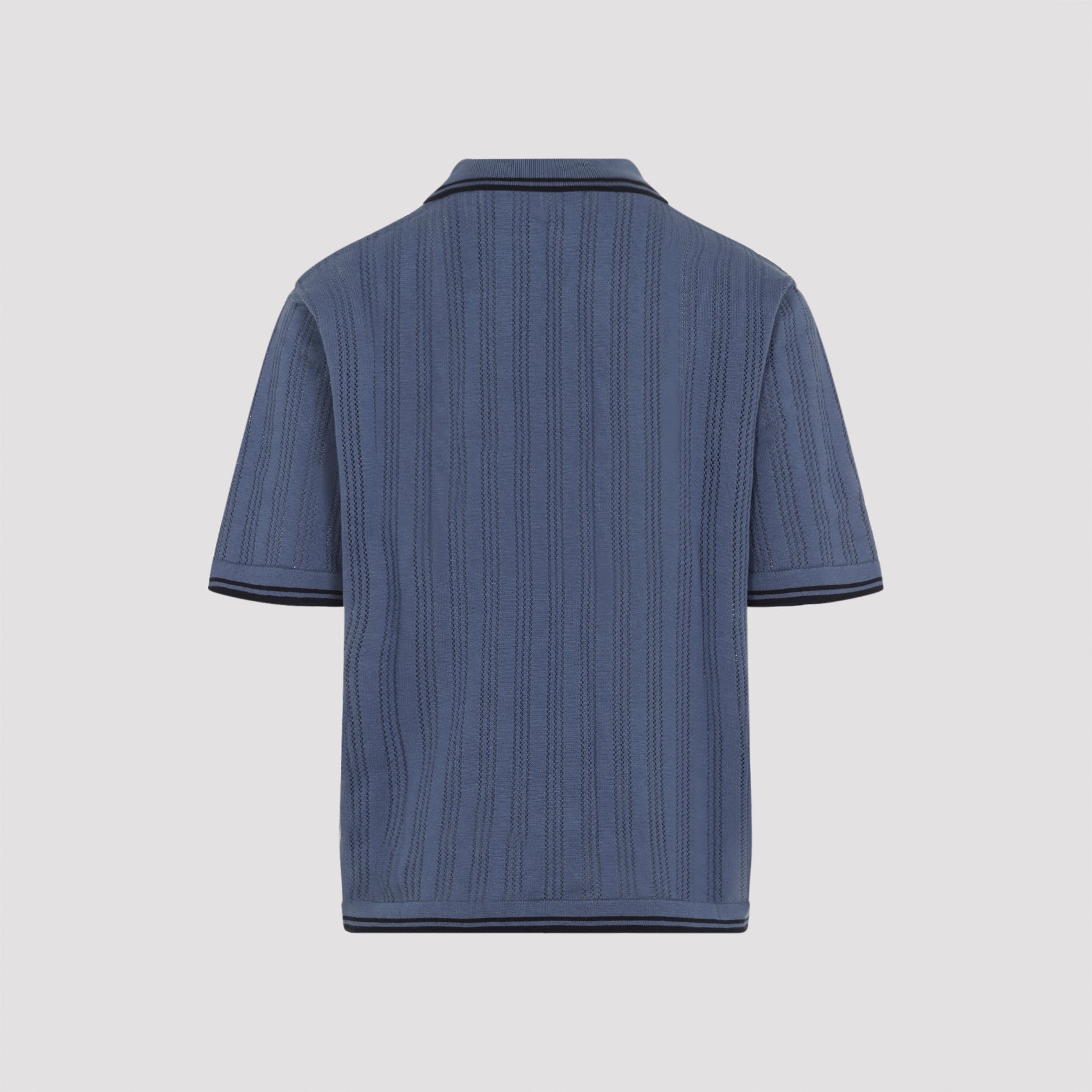 Textured Vertical Stripe Polo Shirt