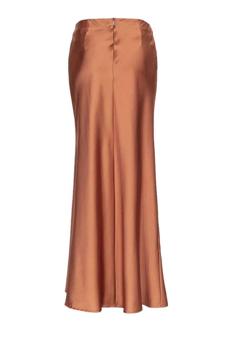 Draped Maxi Skirt in Viscose with Design