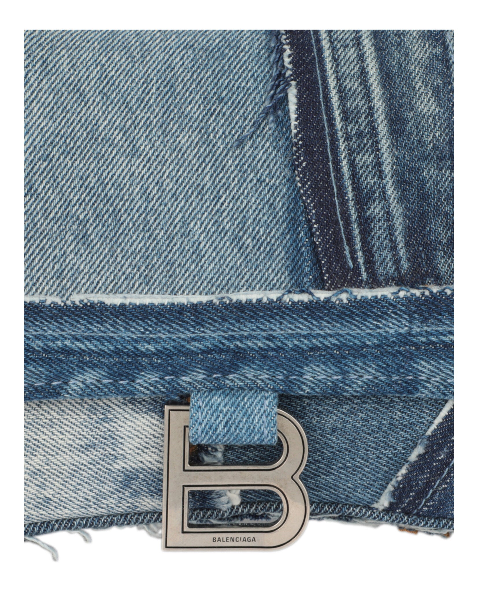 Hourglass Denim Patchwork Top Handle Bag