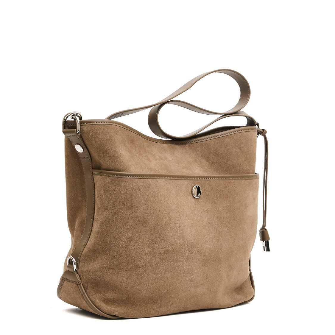 Medium Hobo Bag In Dove Gray Crust