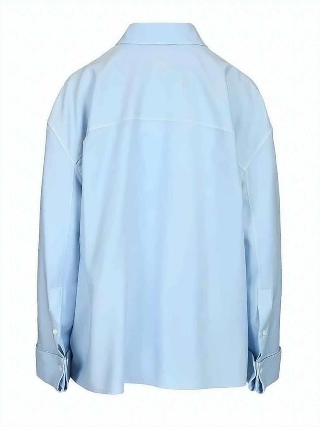 Light Blue Wool Silk Pointed Collar Shirt
