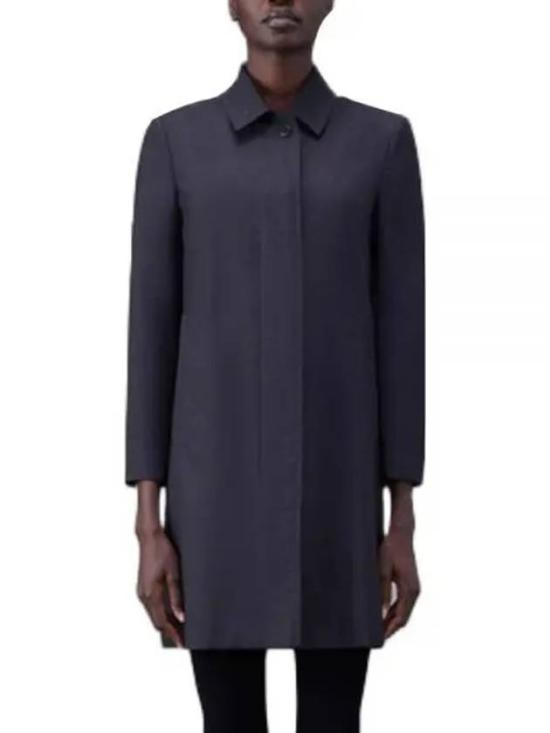 Tailored Black Wool Jacket with Concealed Button Placket