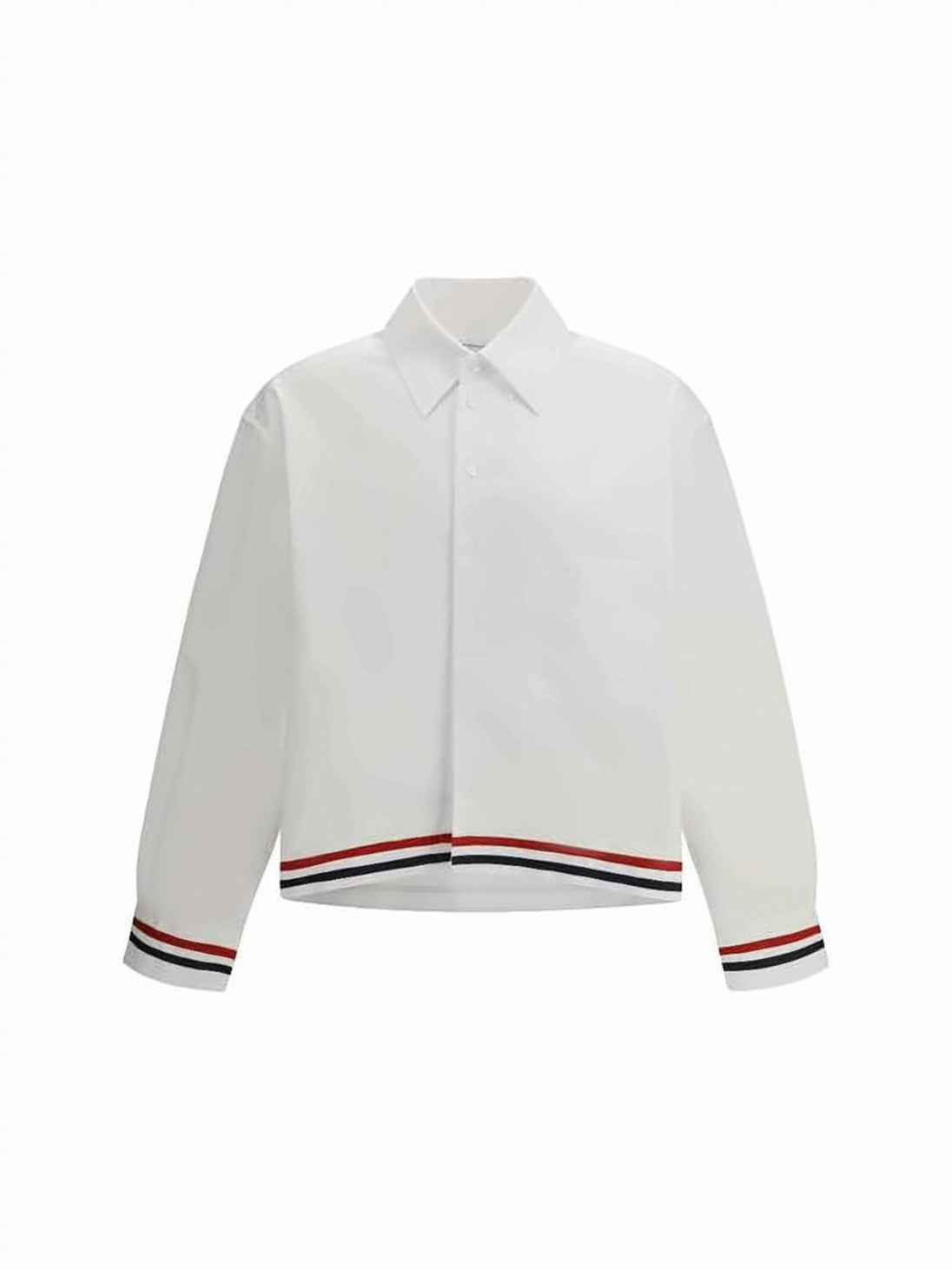 Cropped Oxford Shirt with Classic Collar