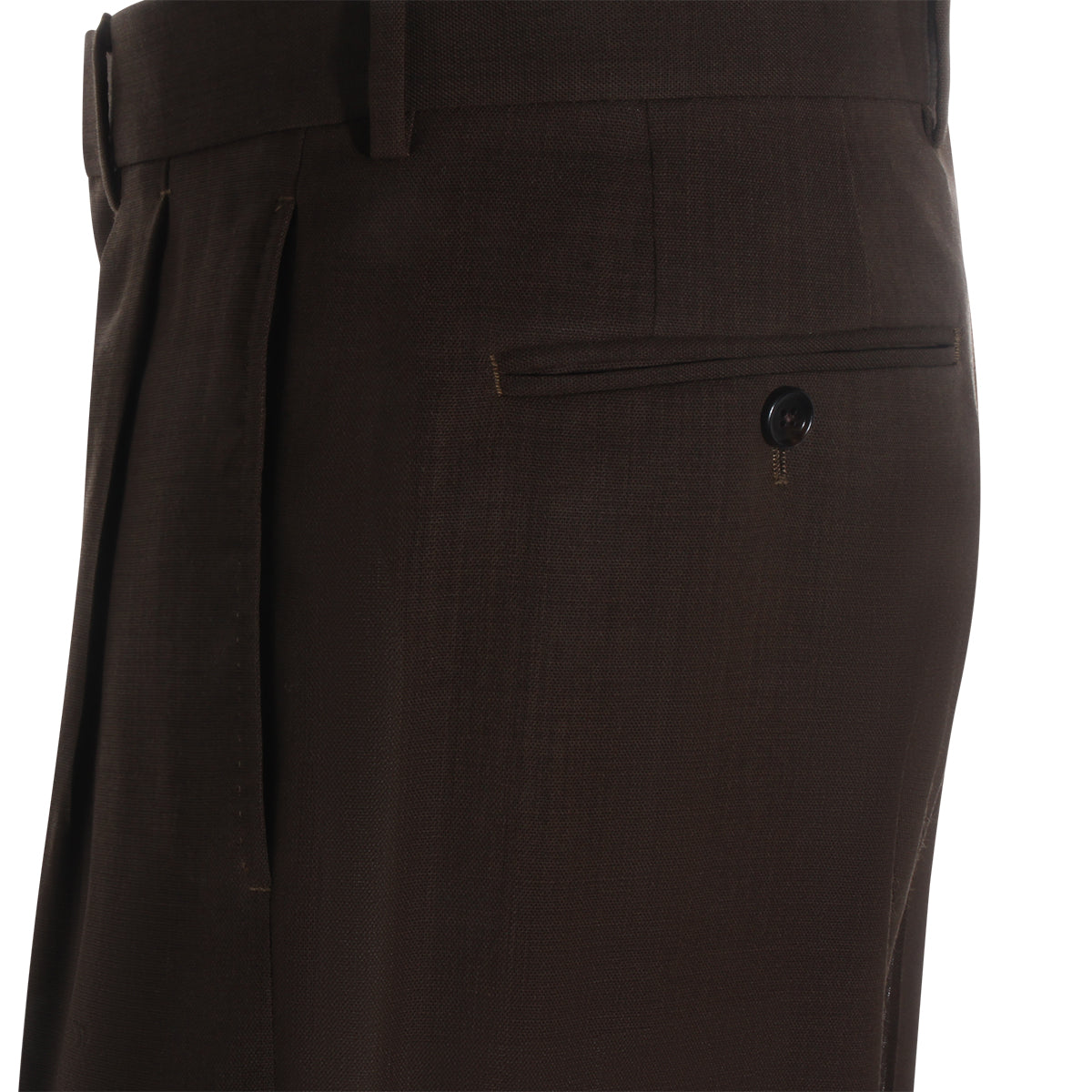 Brown Straight-Leg Trousers