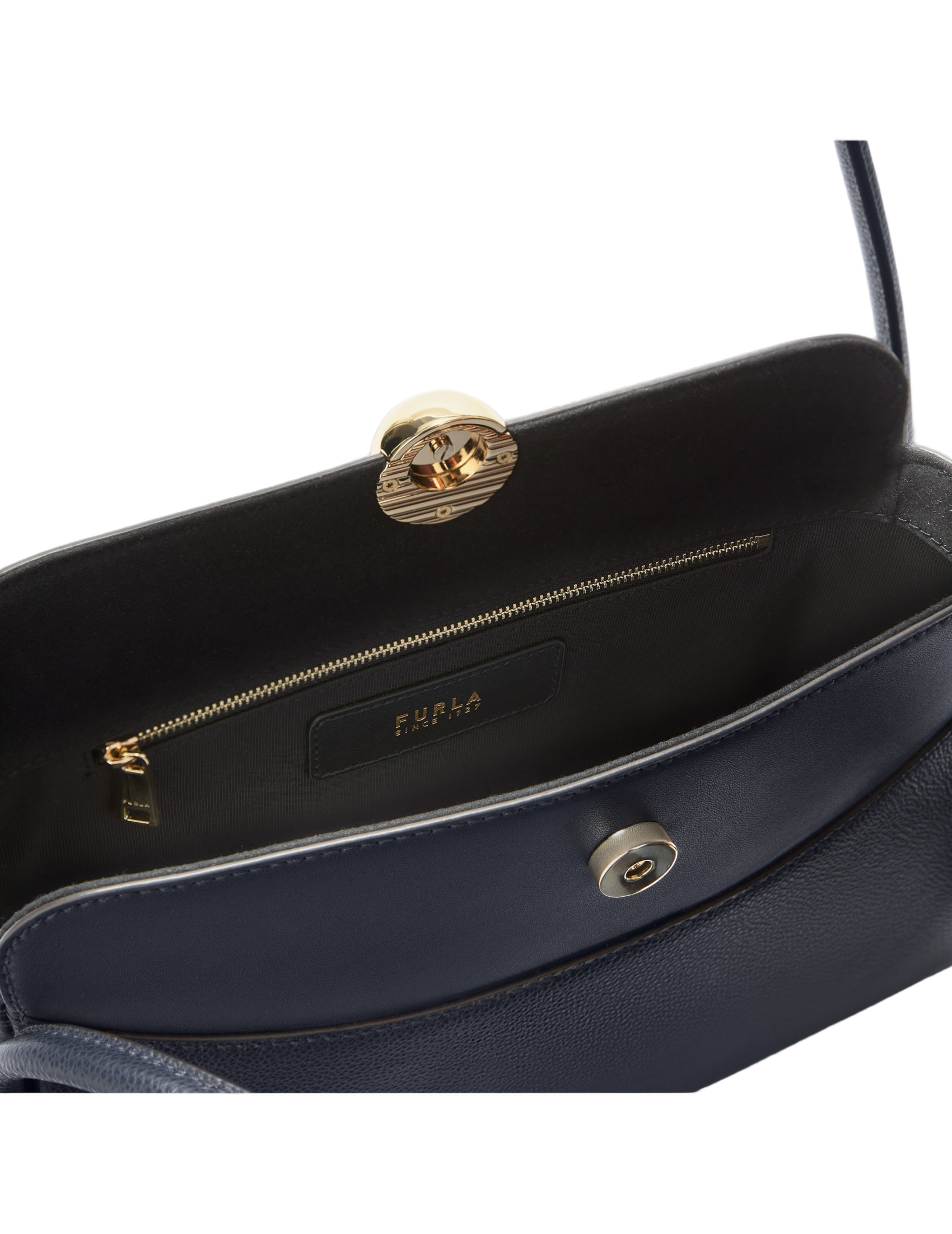 Nicole M Boston Leather Shoulder Bag In Blue