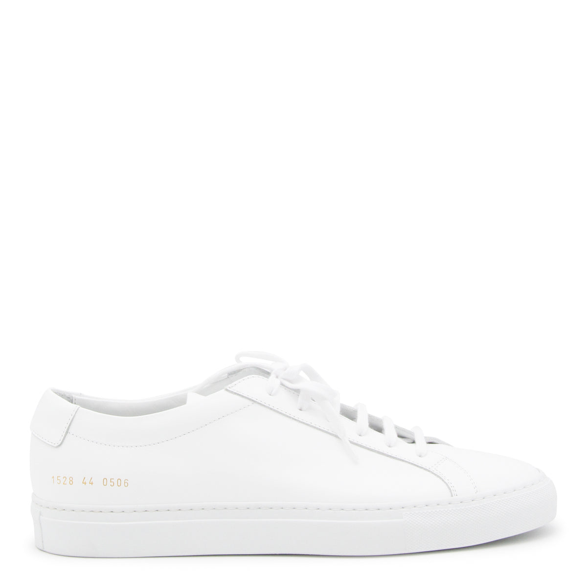 Minimalist White Leather Sneakers With Refined Gold Detail