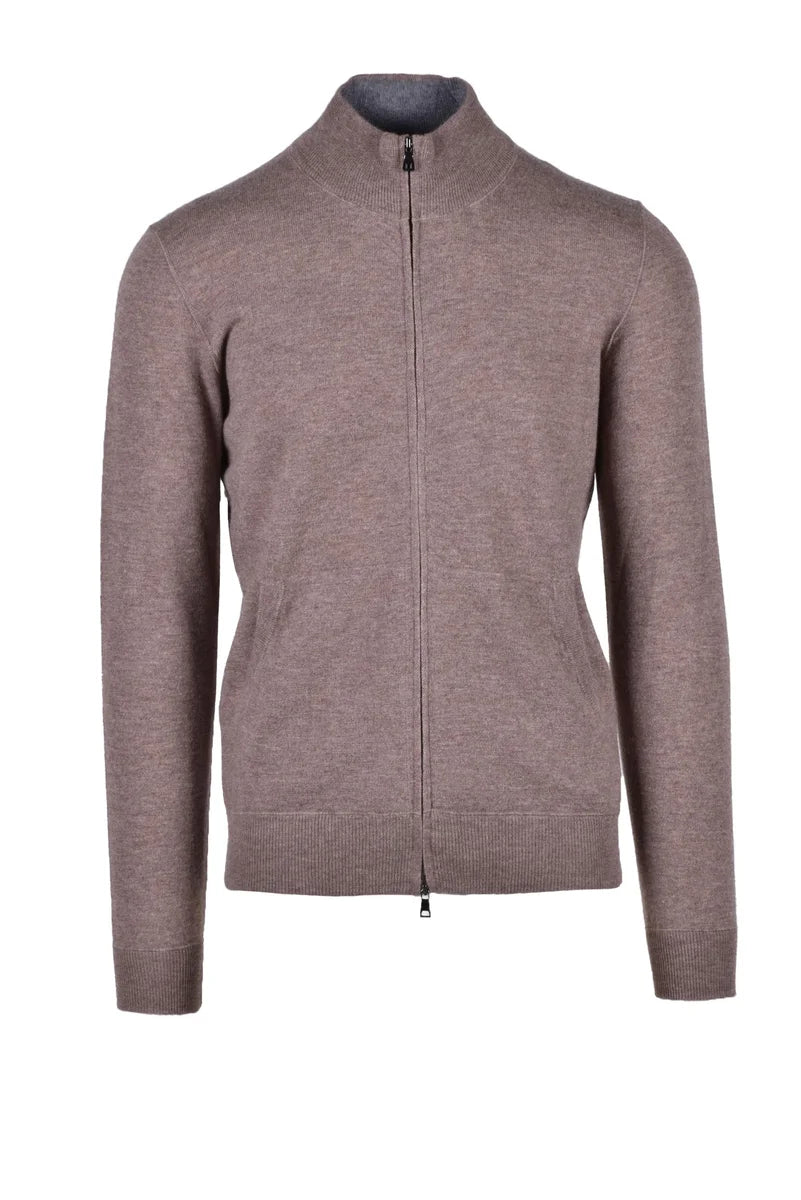 Merino Wool Cardigan - Brown