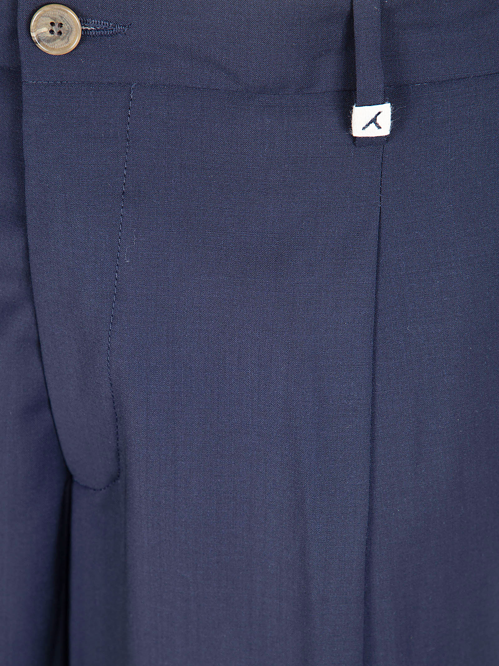 Tailored Straight Leg Trousers with Button Closure and Pleated Front