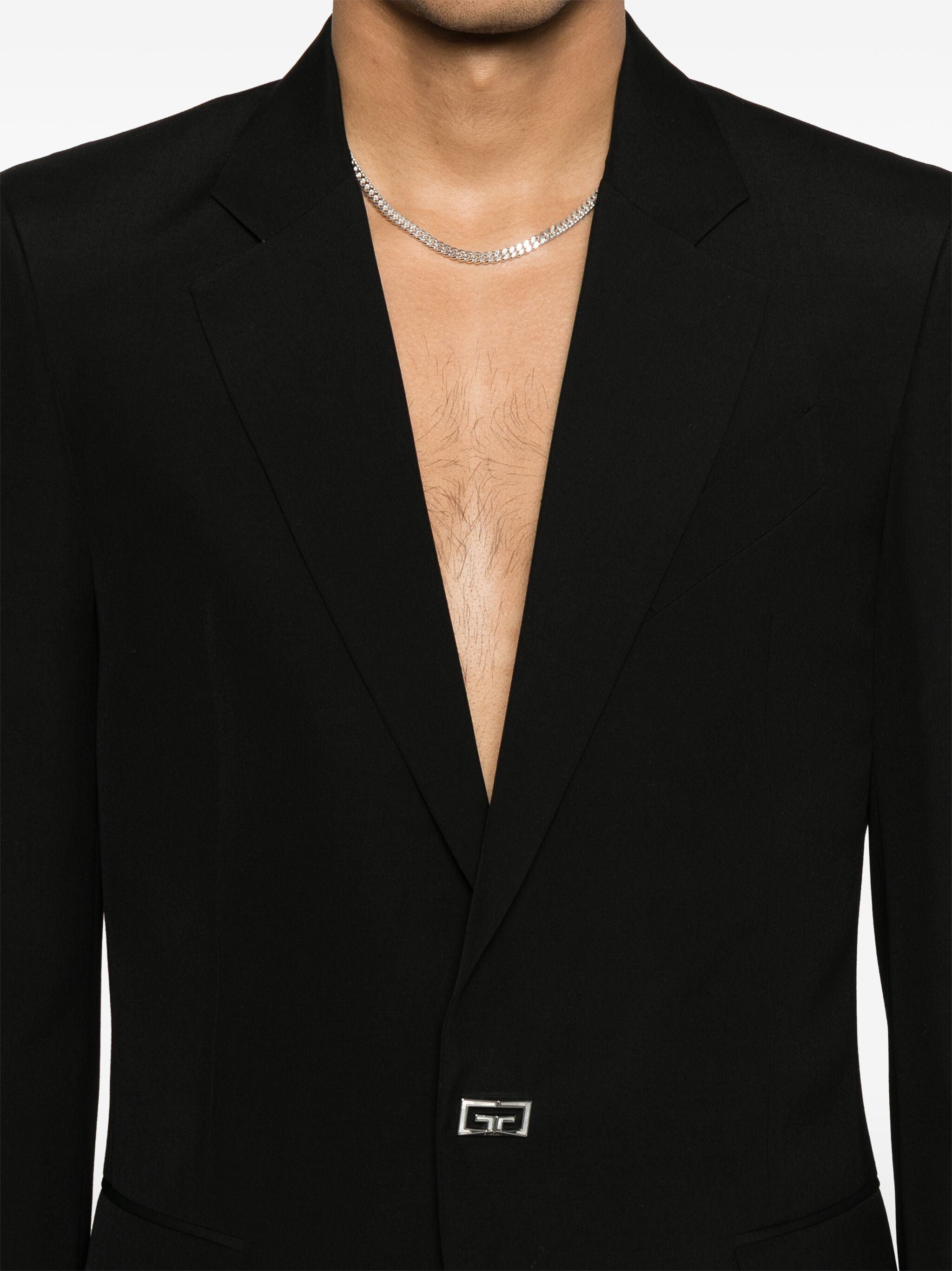 Single-Breasted Structured Technical Wool Jacket