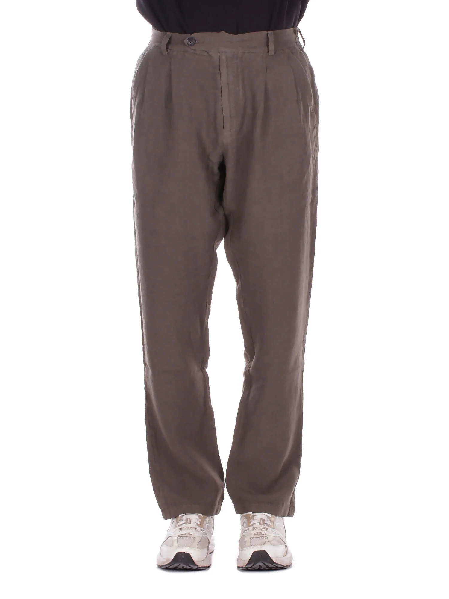 Relaxed Fit Tapered Leg Pants with Button Detailing