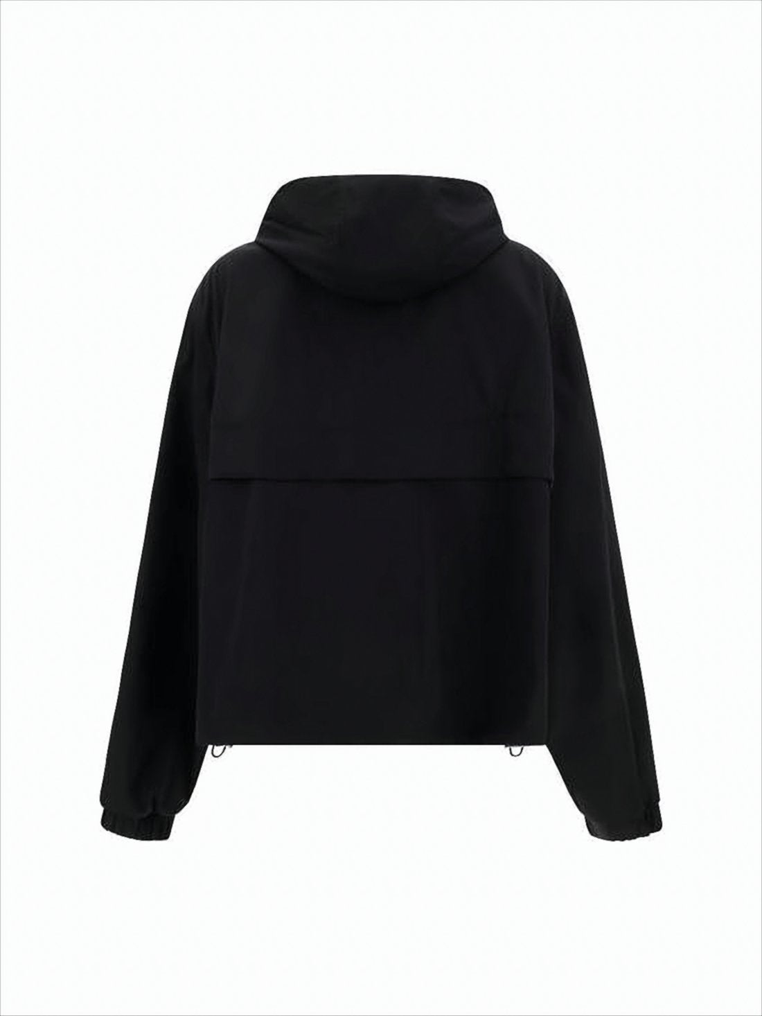 Pullover Black Jacket with Adjustable Drawstrings
