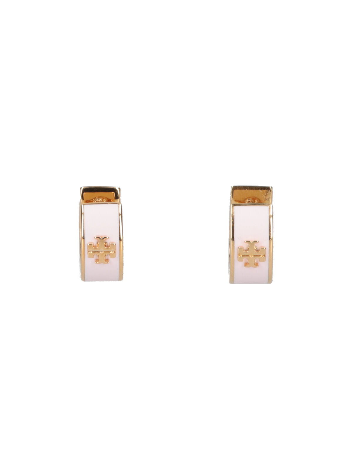 'Kira Huggie' Earrings – Gold & White