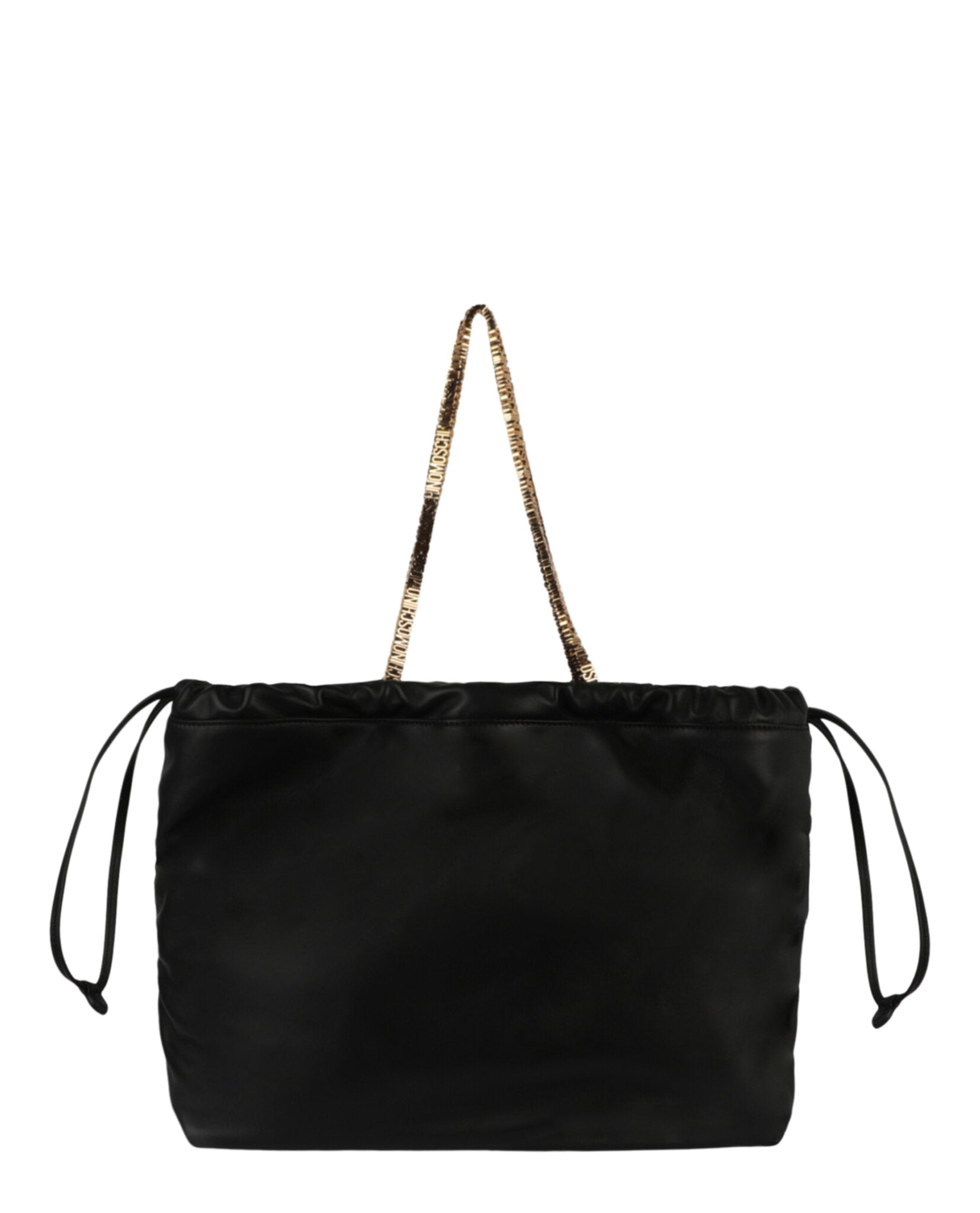 Drawstring Lettering Chain Shoulder Bag