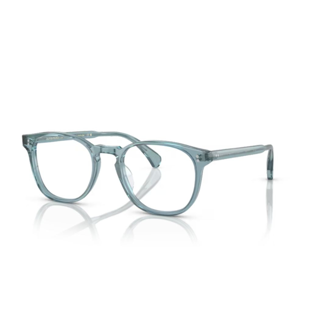 0ov5298u Translucent Light Blue Acetate Eyeglasses with Keyhole Bridge