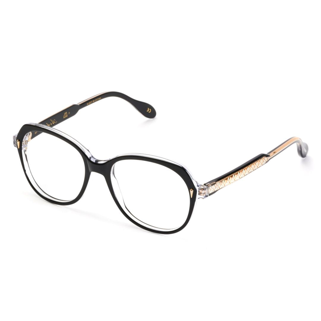 Aida Glamour Glossy Black Rounded Square Frame Eyeglasses