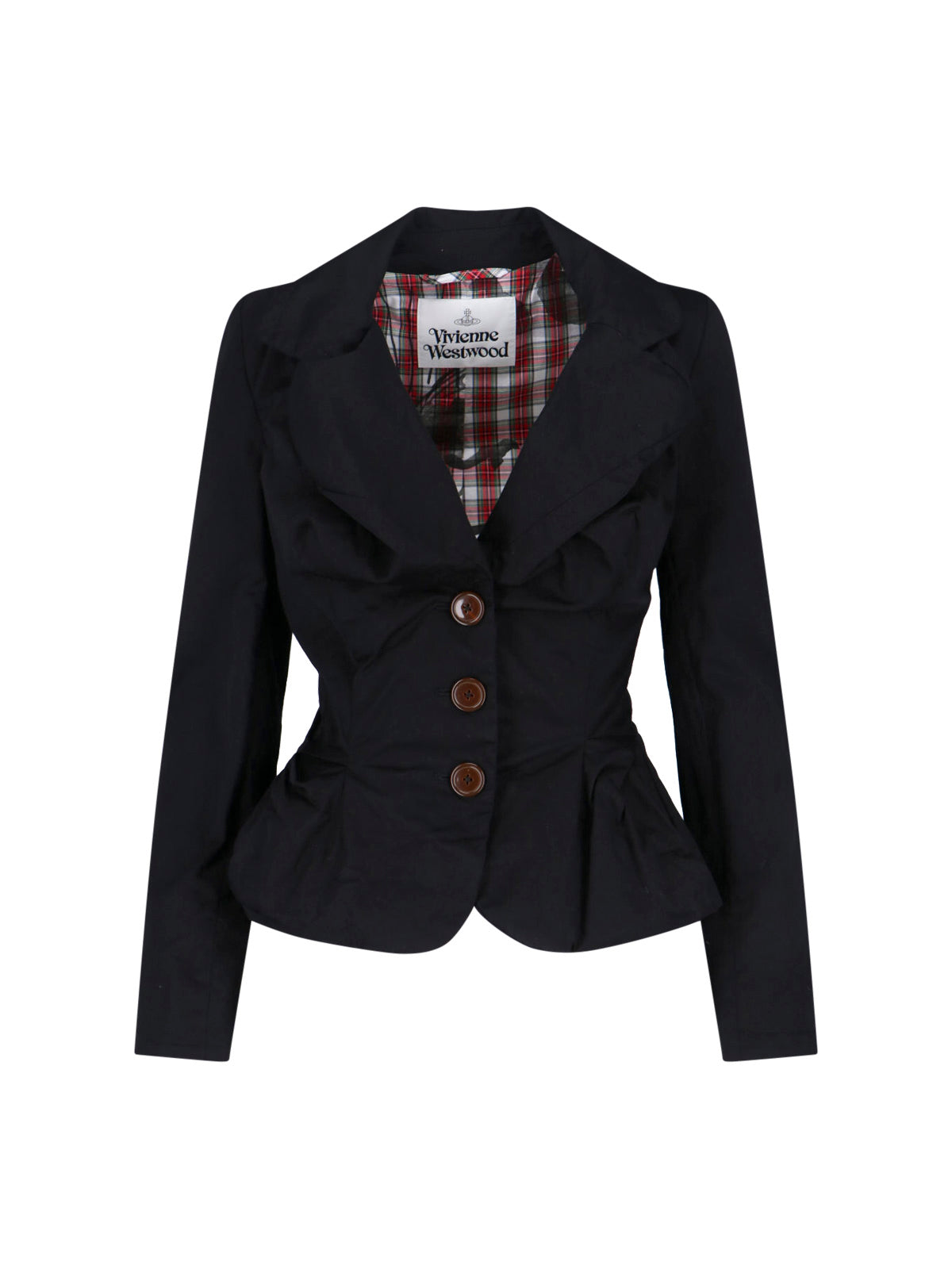 "Tartan" Monopetto Blazer – Black