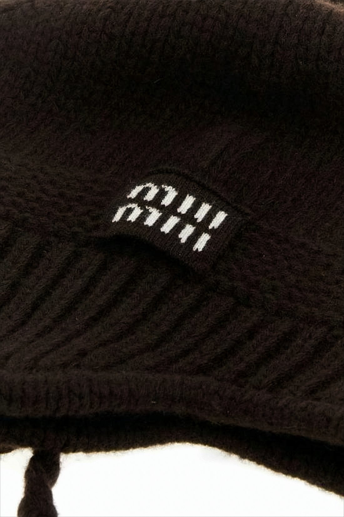 Knitted Black Hat with Ear Flaps