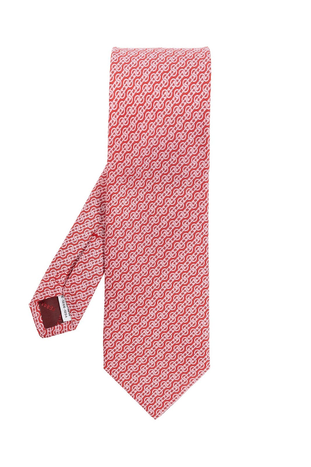 Geometric Pattern Slim Tie in Shades of Pink