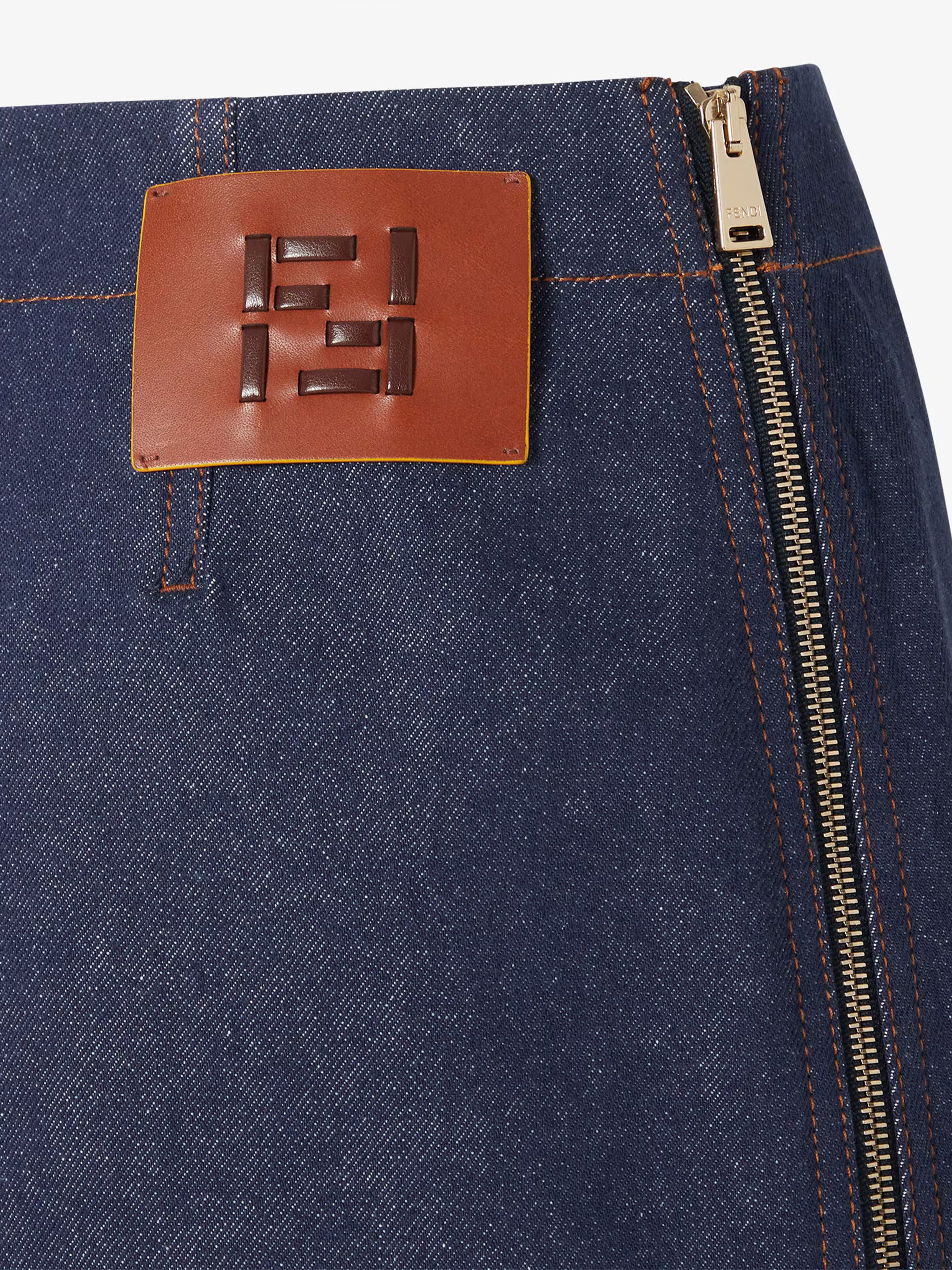 FF Reverse Den Indigo Denim Mini Skirt