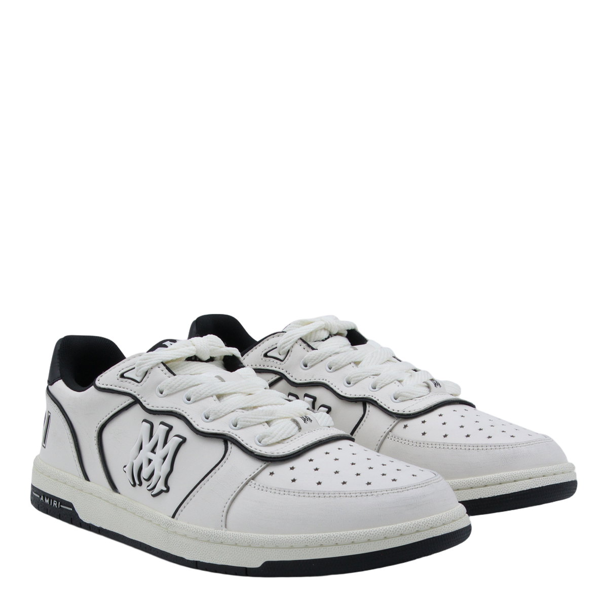 Low-top Leather Sneakers with Bold Branding