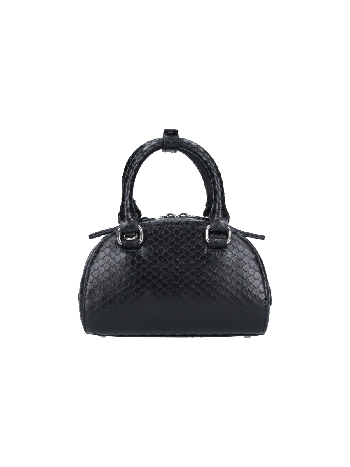 Beige 1dr Dome Textured Leather Bag