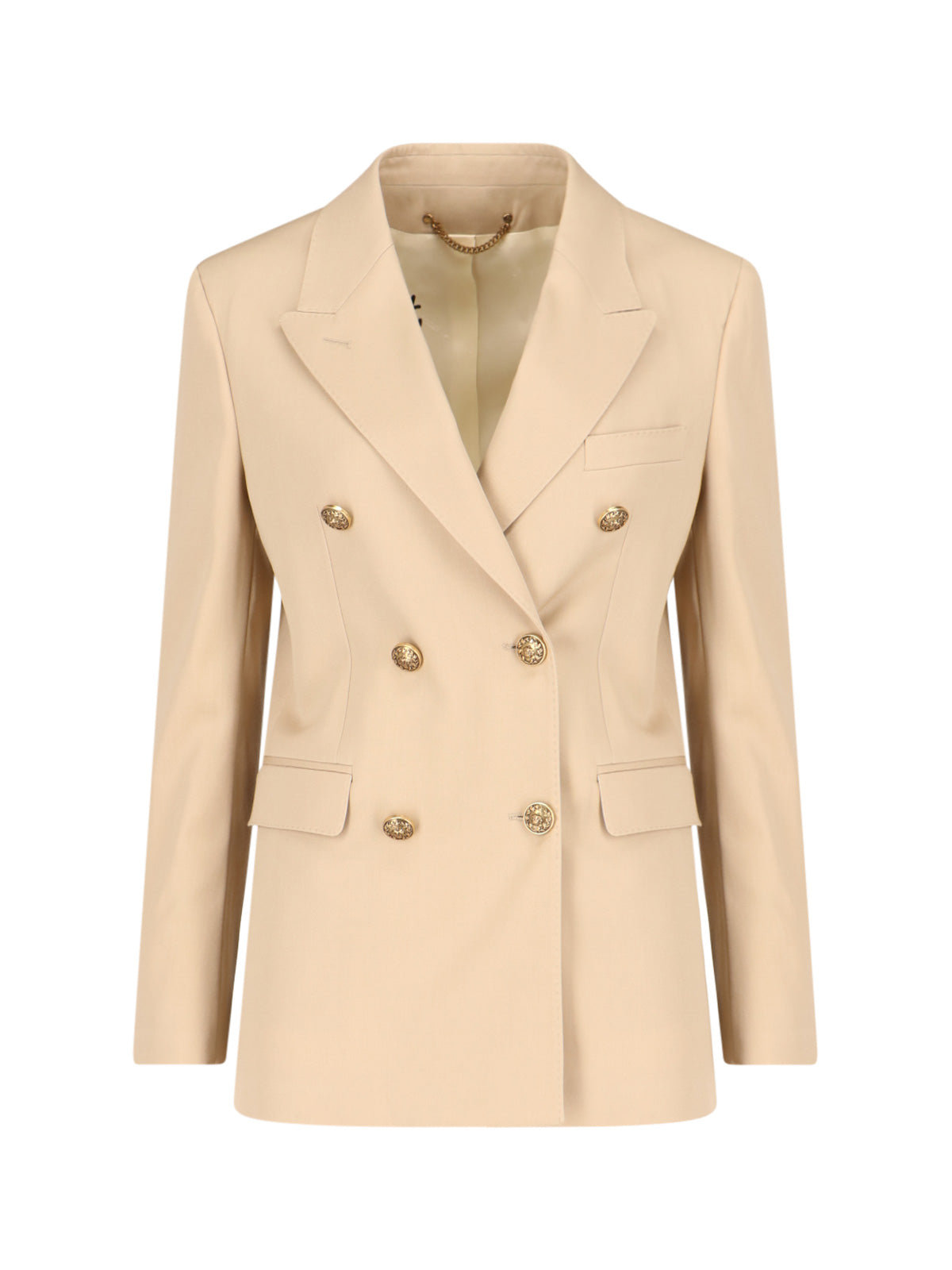 Beige Classic Tailored Structured Jacket