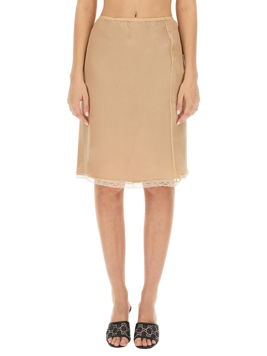 Slim Fit Silk Chiffon Skirt with Flowing Silhouette