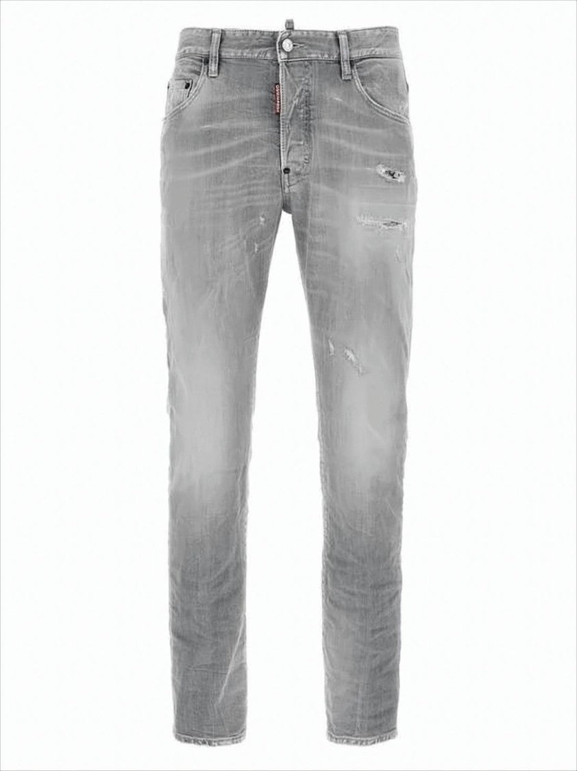 Slim Fit Distressed Denim Pants