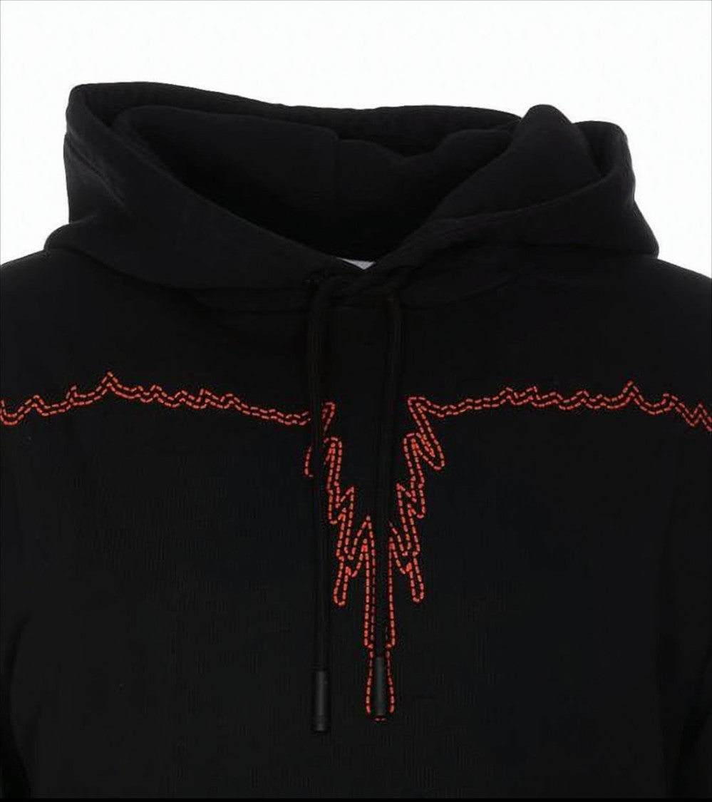 Hooded Sweatshirt with Waveform Embroidery