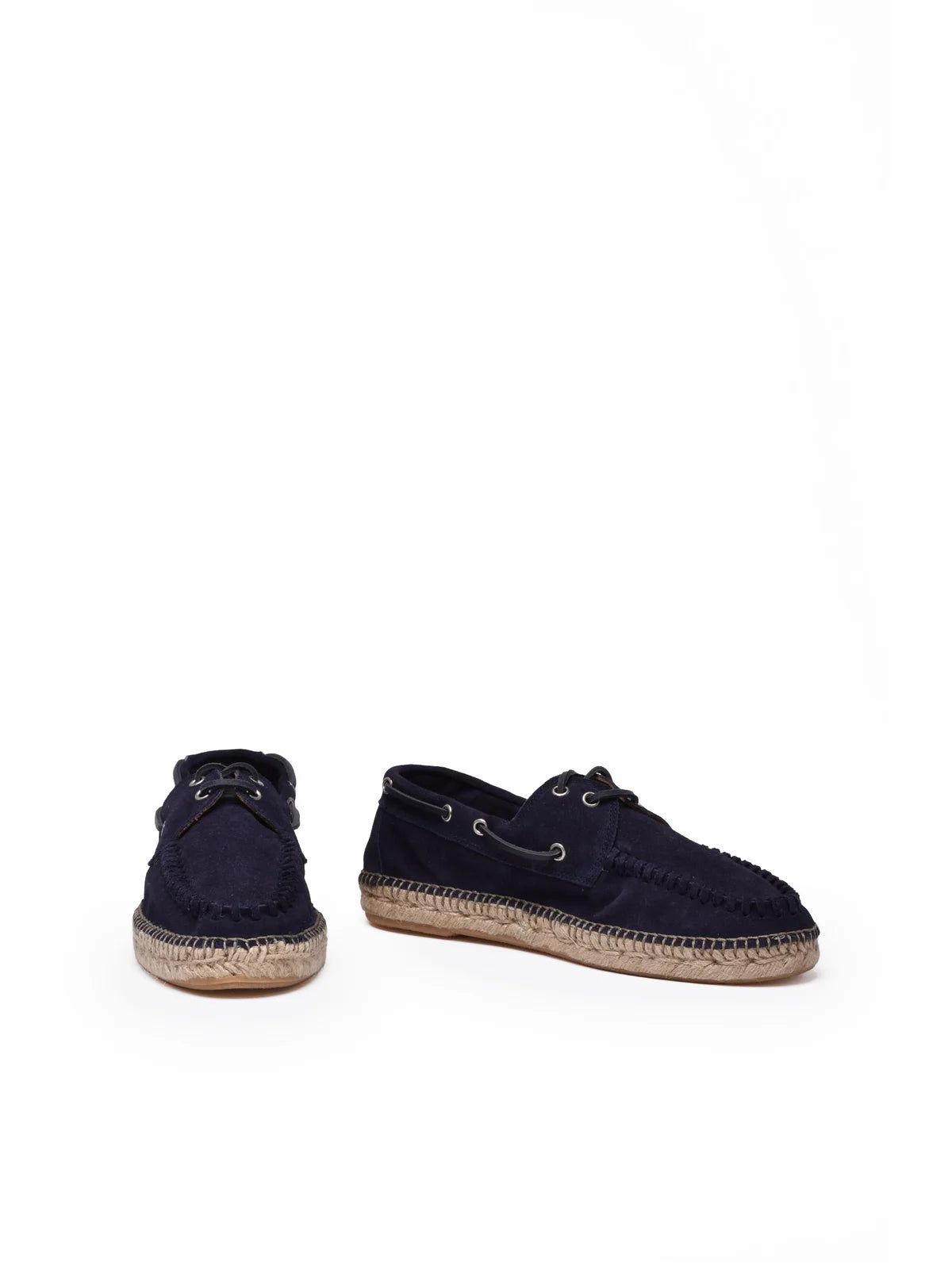 Blue Leather Rubber Espadrillas