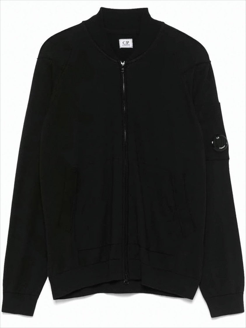 Black Zip-Up Cardigan with Ribbed Detailing