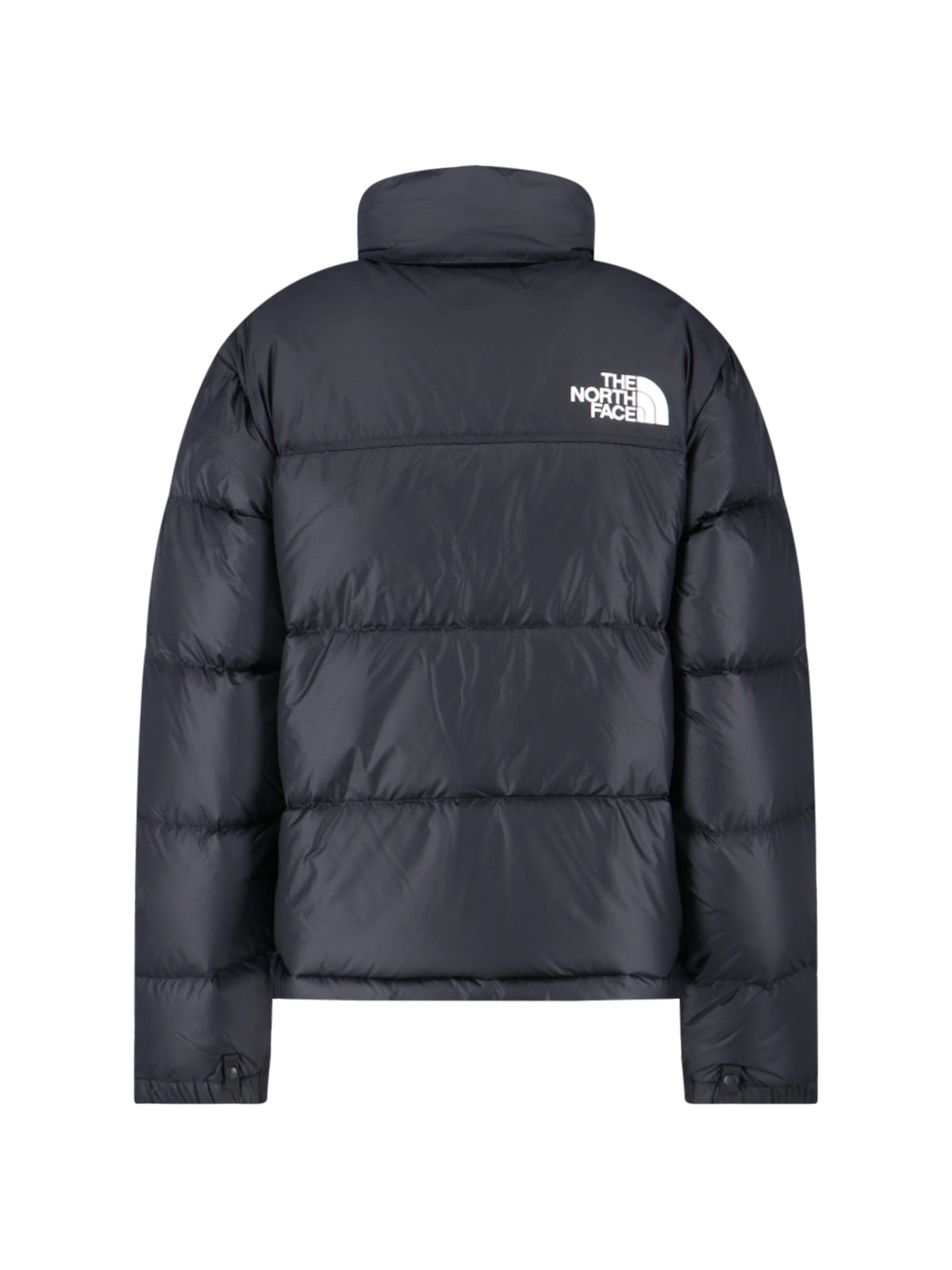 Quilted Black Down Coat With Removable Hood And Adjustable Features