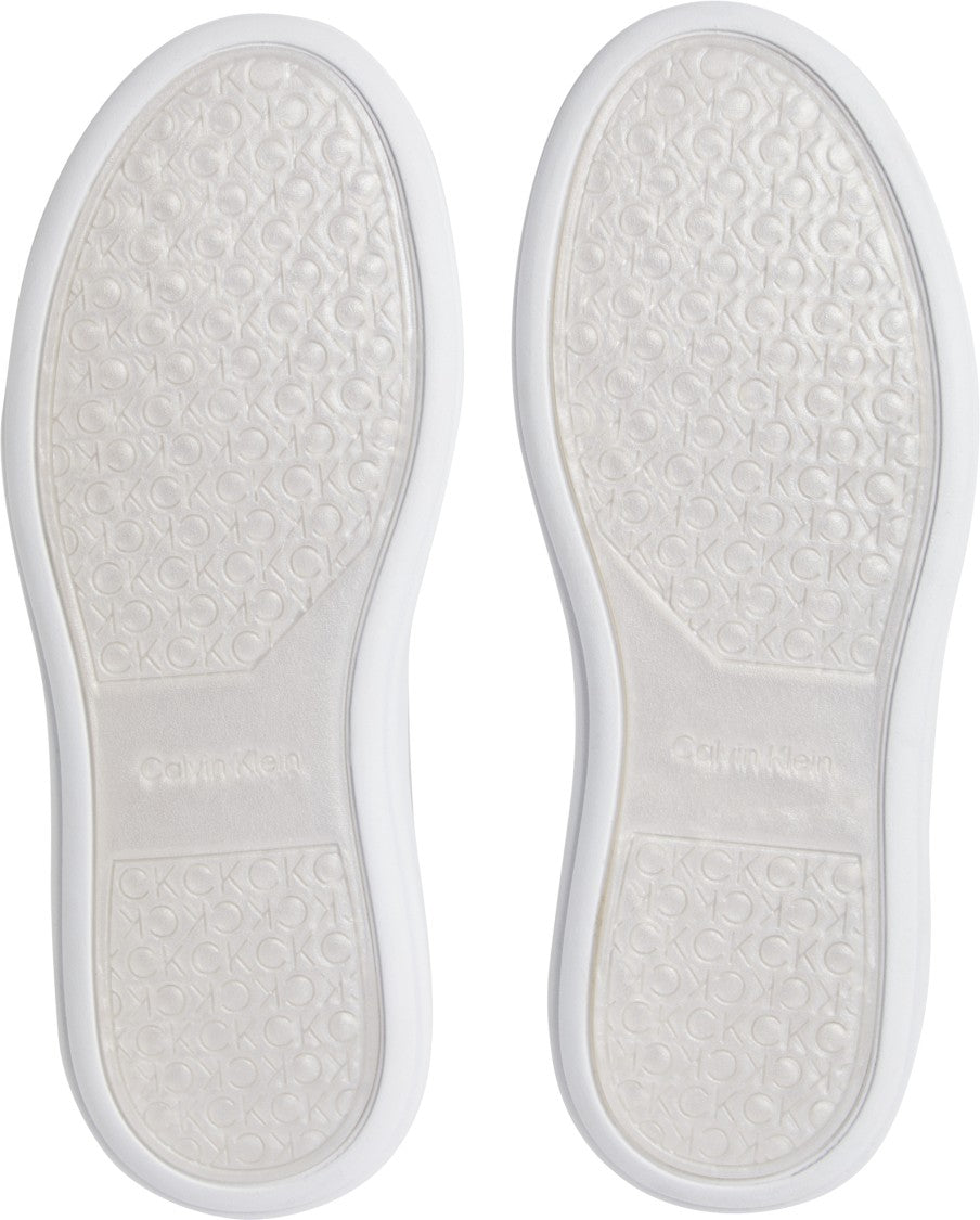 White Leather Shoes With Metallic Accents