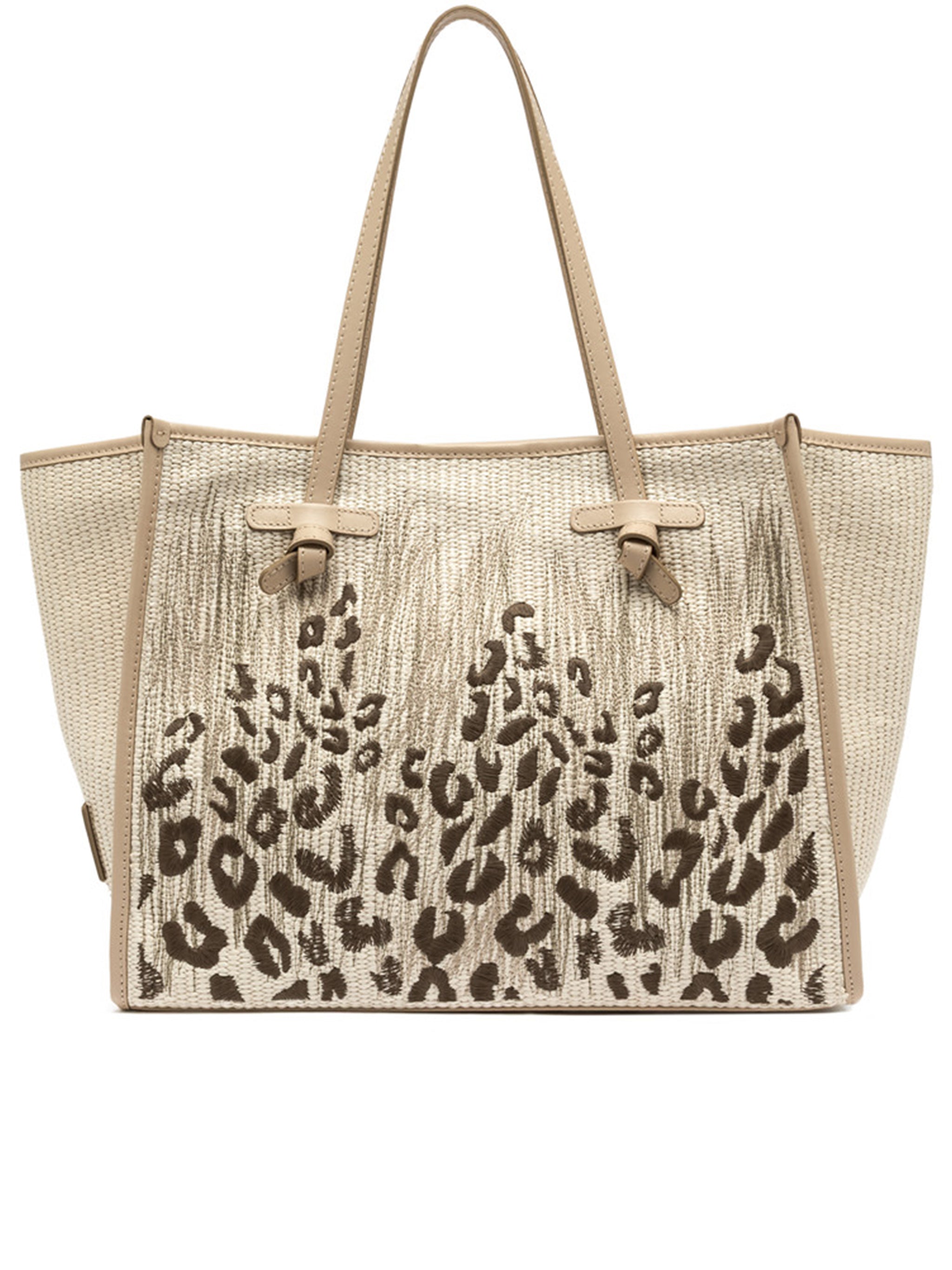Marcella Abstract Leopard Print Woven Tote