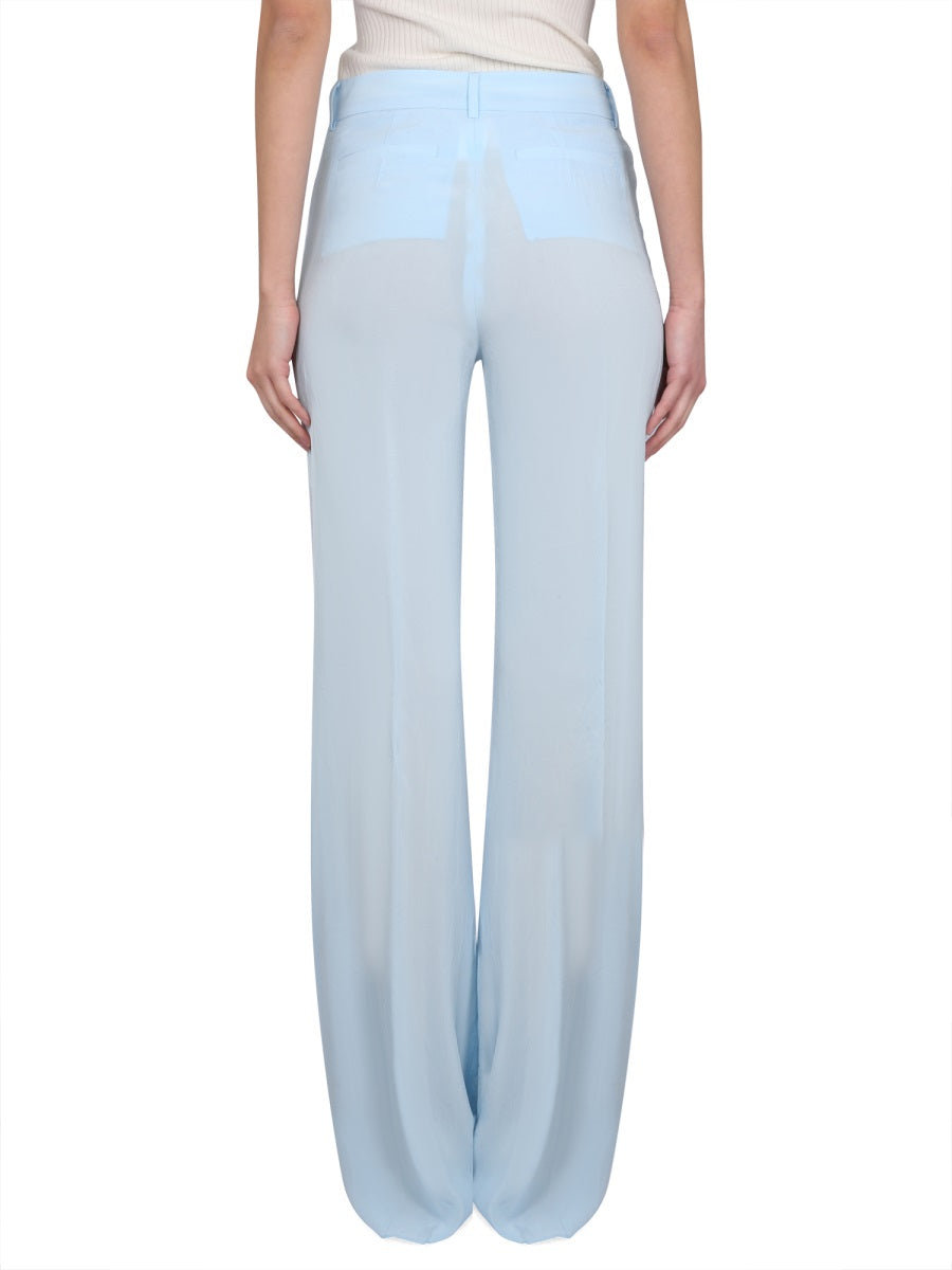 Tailored Viscose Pants with Button Closure