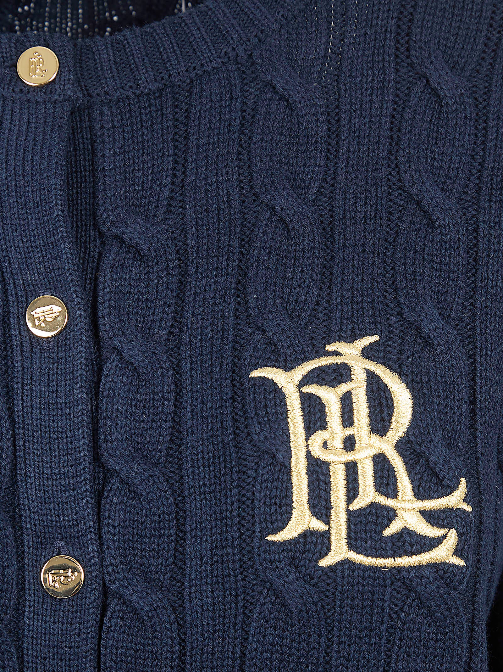 Navy Blue Cable-Knit Cardigan