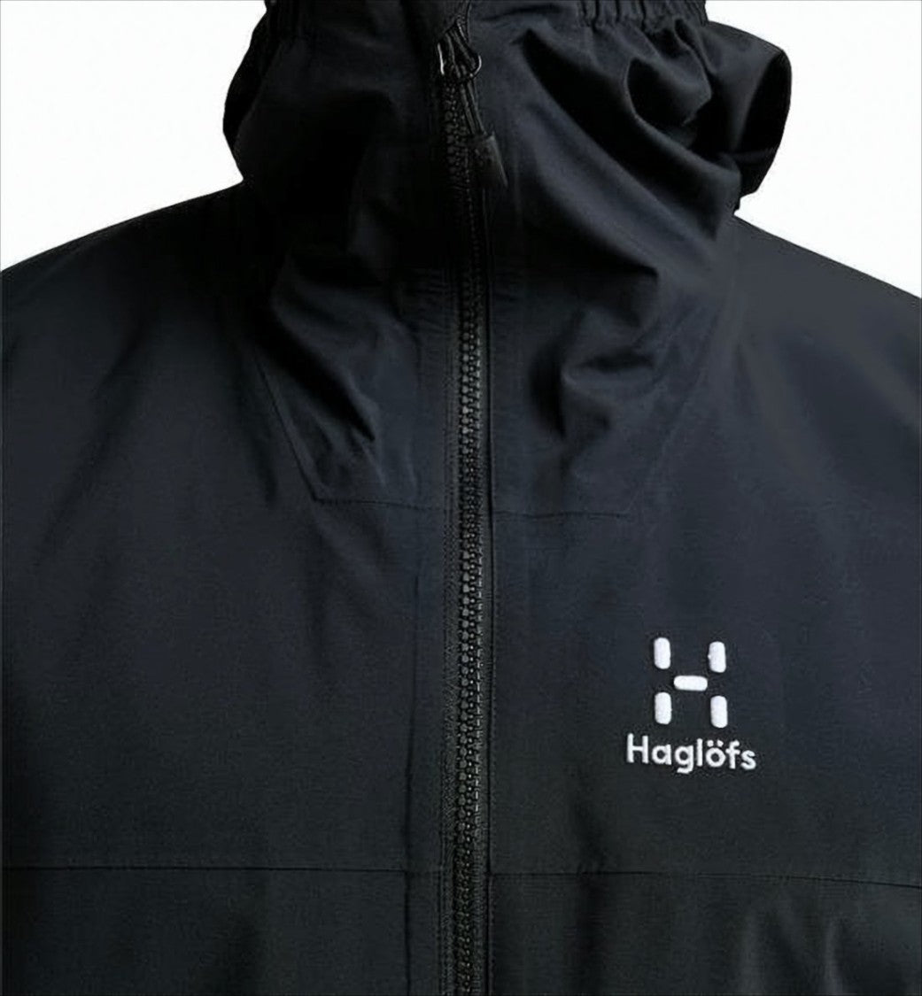 Black Padded Jacket with Attached Hood