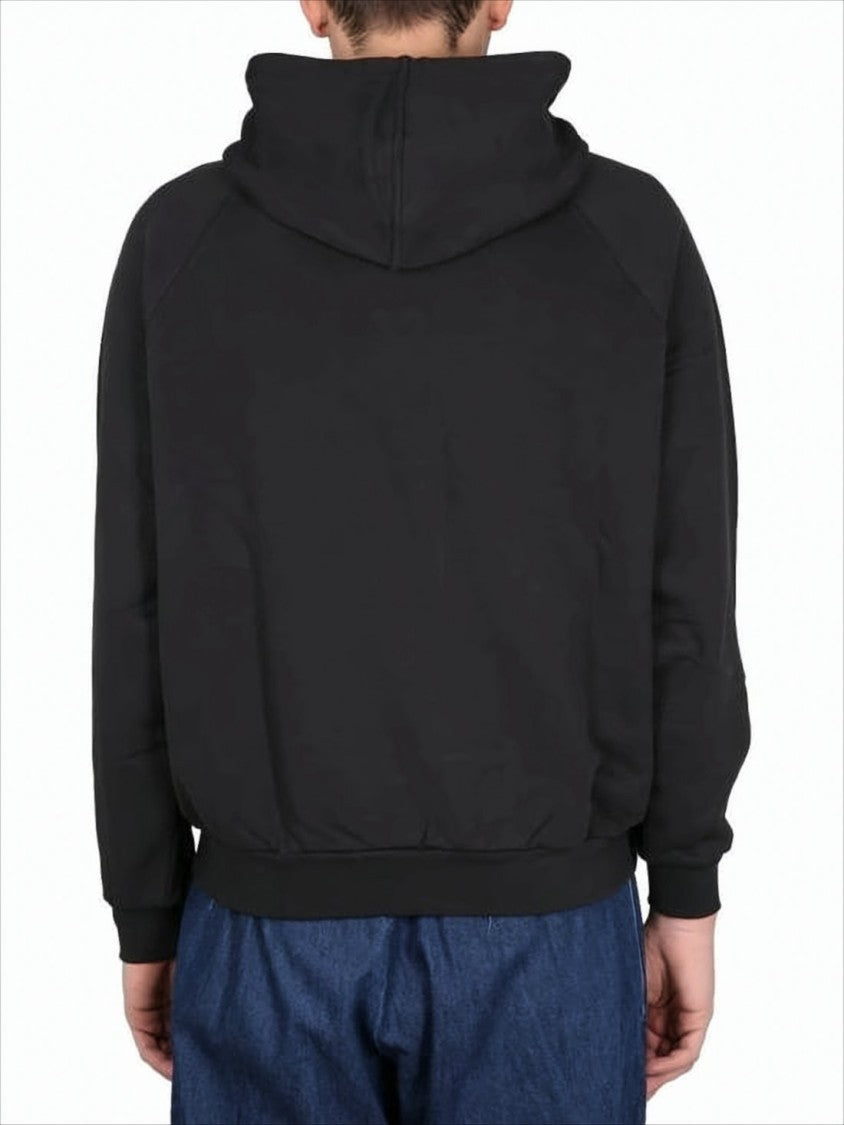 Relaxed-Fit Black Hoodie with Subtle Embossed Logo