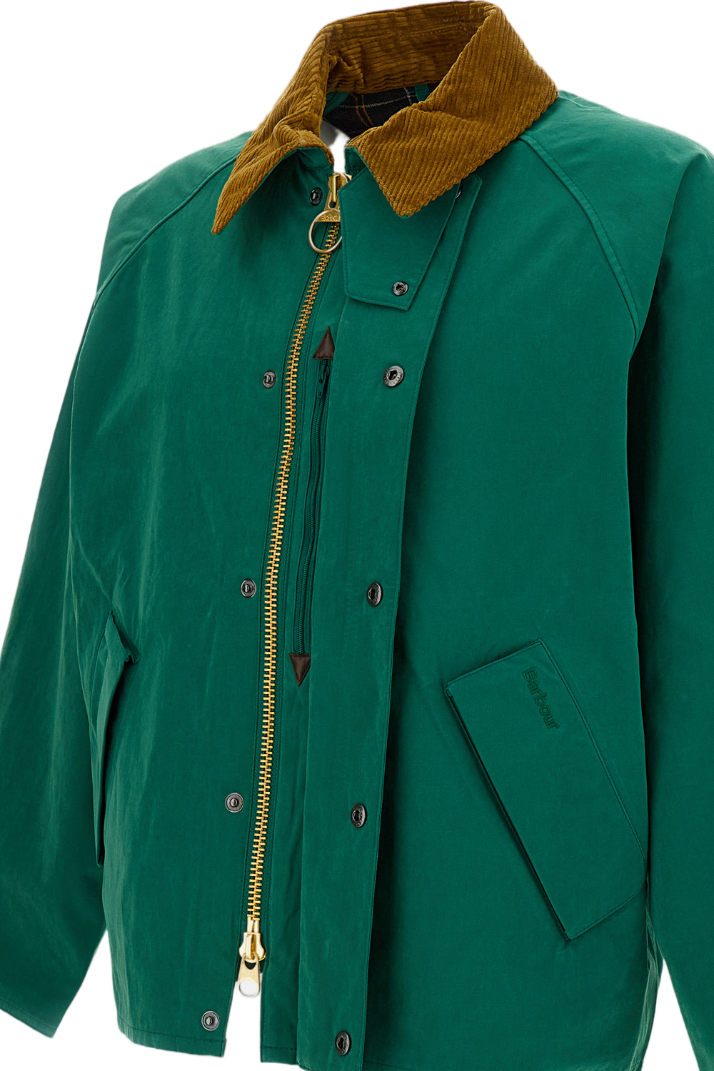 Cotton-Blend Corduroy Collar Short Jacket