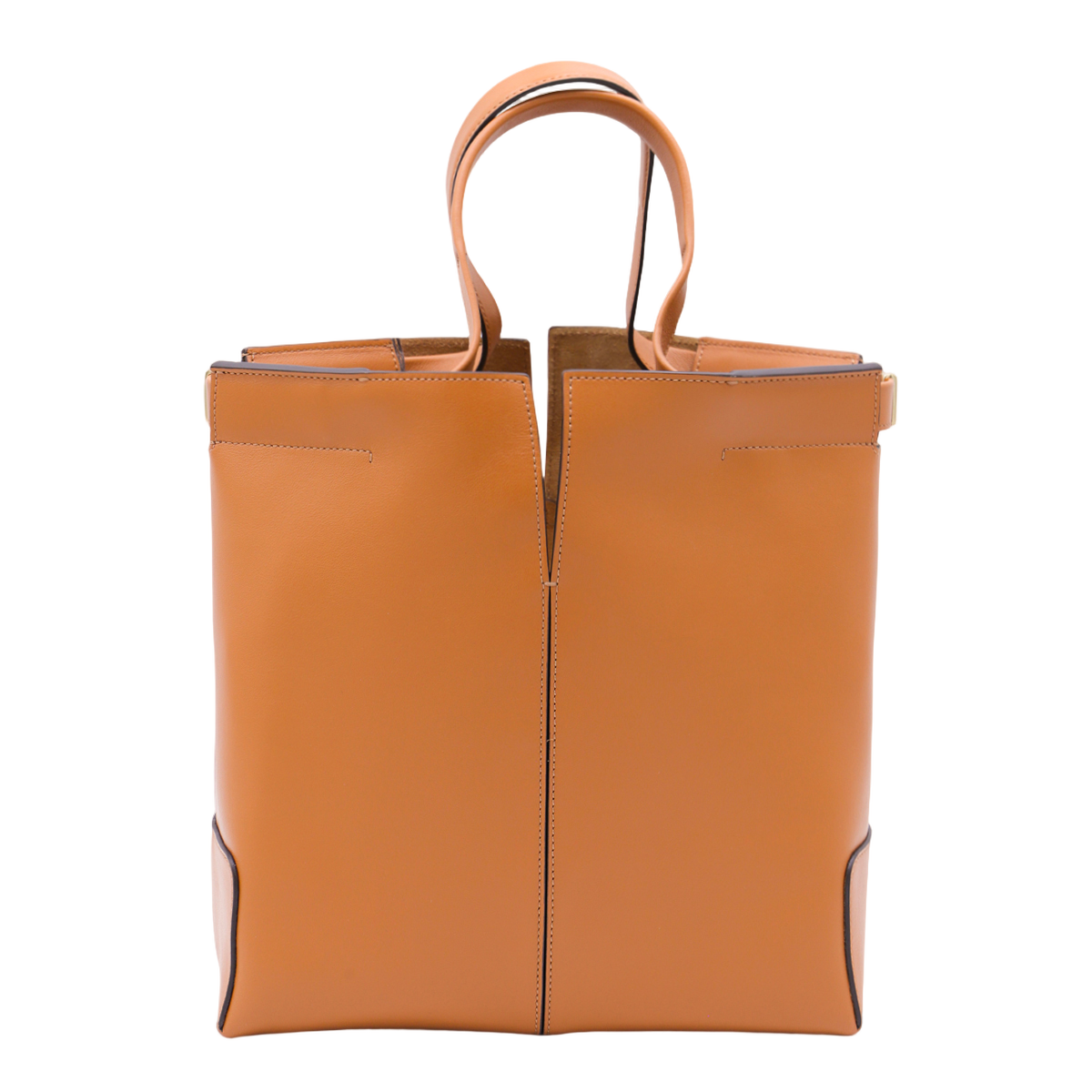 Structured Leather Tote Bag