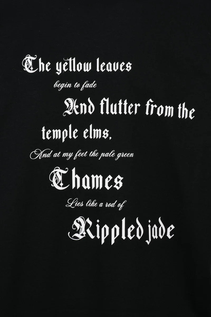 Gothic Text Black Cotton T-Shirt