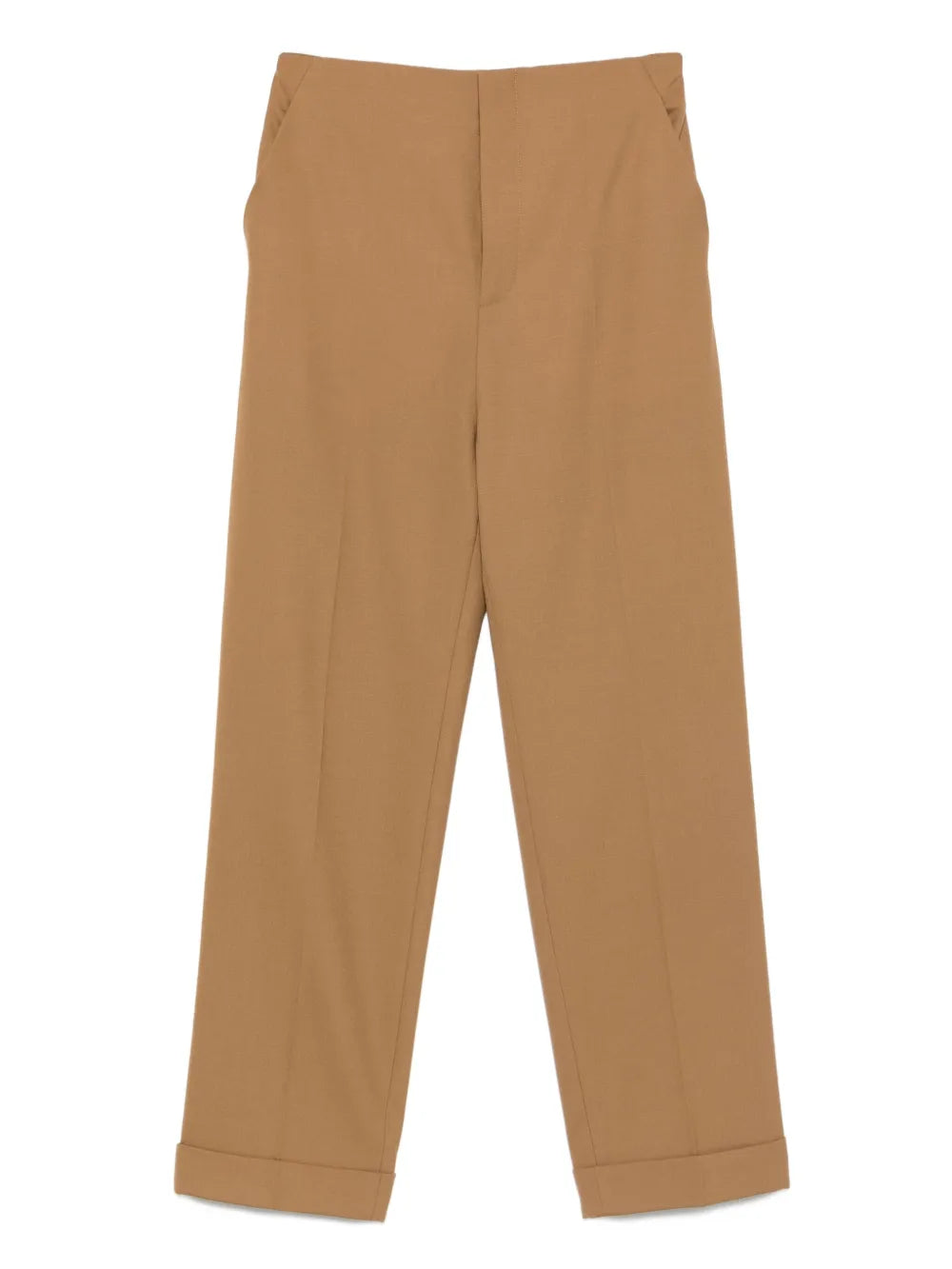 Straight-Leg Tailored Pants with Mid-Rise Waist