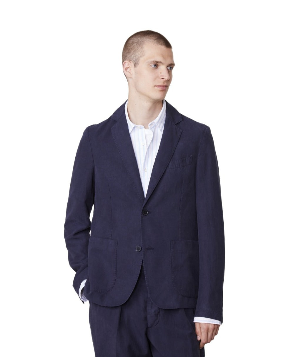 Unconstructed Two-Button Jacket With Soft Shoulder Design