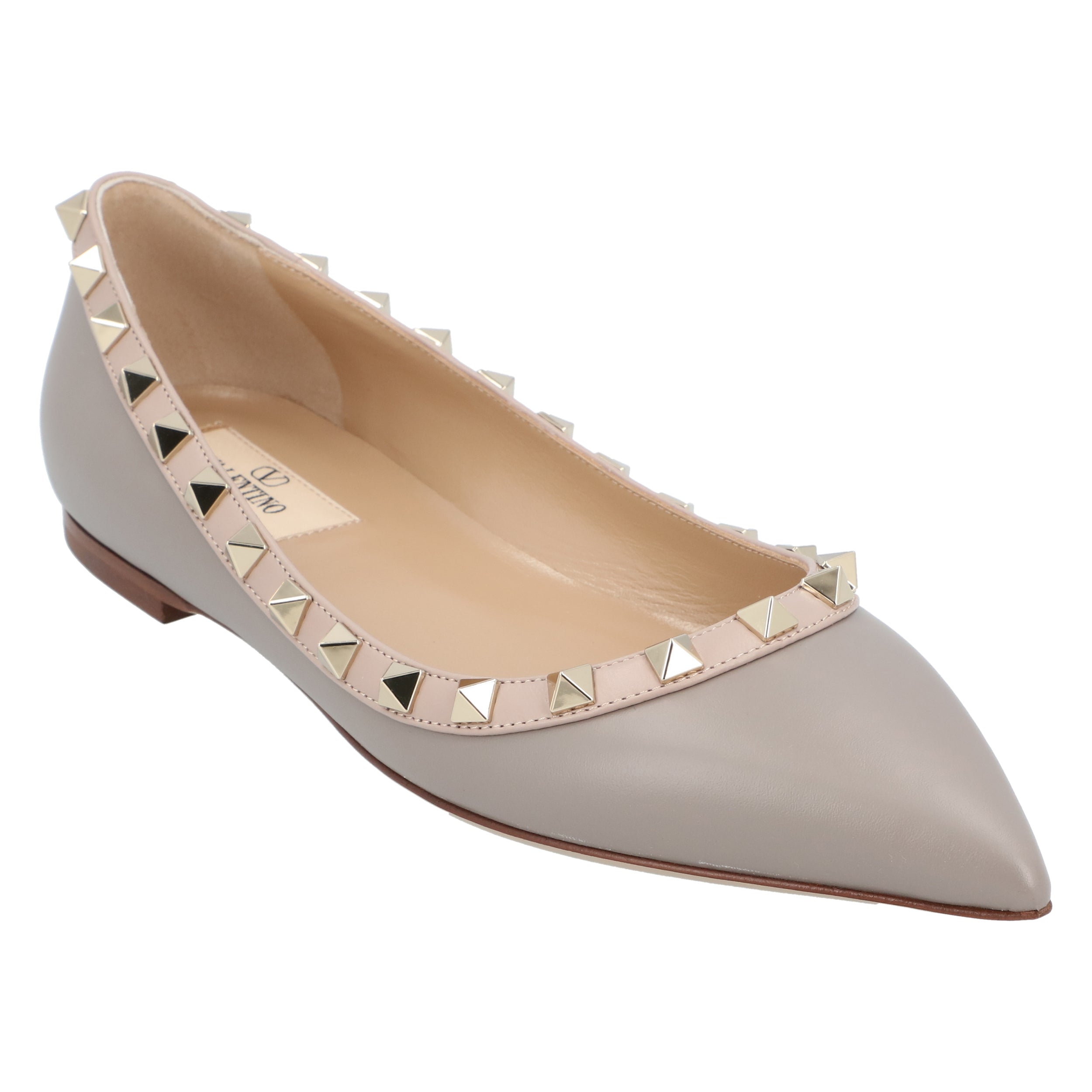 Rockstud Ballerina Flats With Silver Stud Embellishments