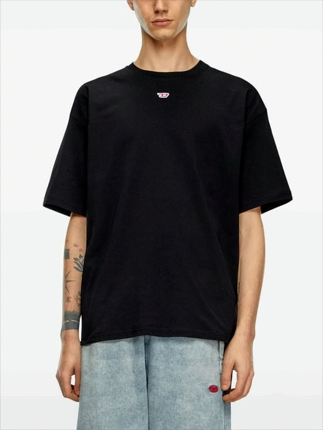 Relaxed-Fit Black Cotton T-Shirt