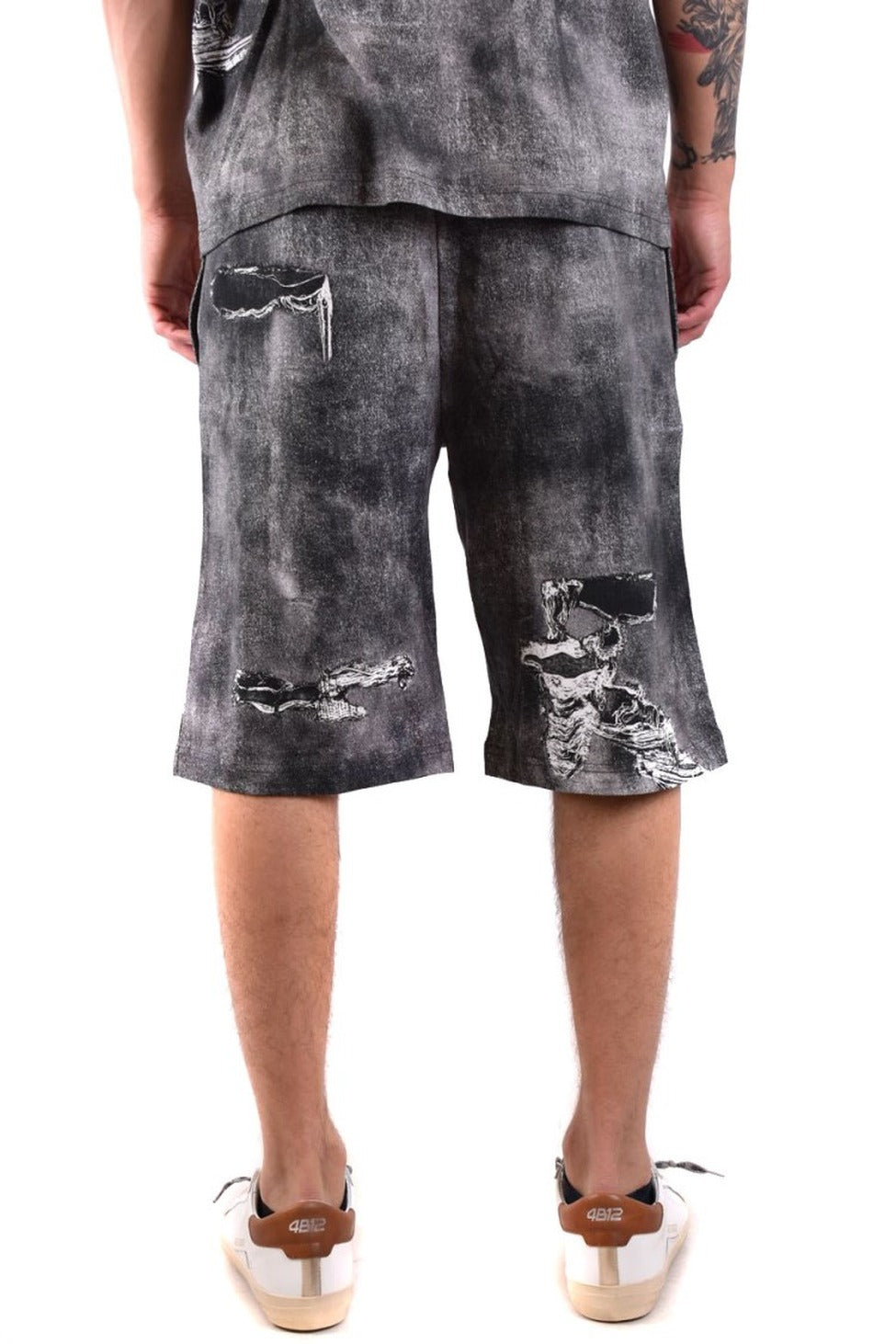 Multicolor Distressed Shorts